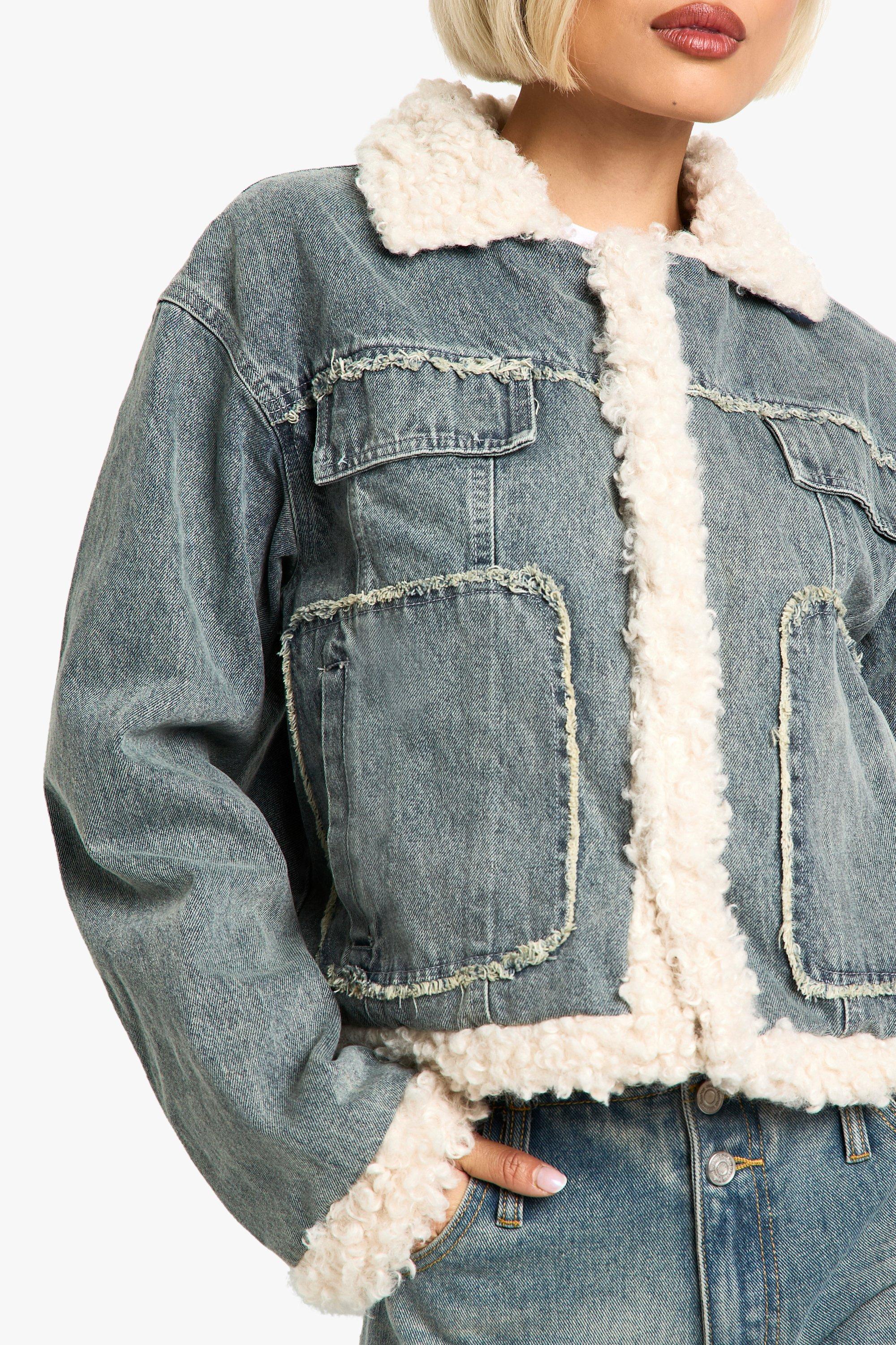 Denim teddy jacket best sale